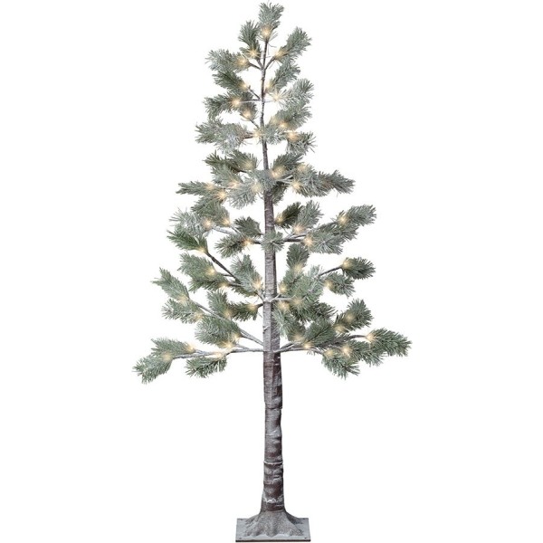 árbol efecto nevado con función fija, uso exterior, blanco cálido, 72 leds, ø60 x 150 cm