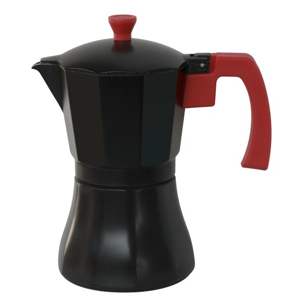 Cafetera aluminio induccion negra  3taza